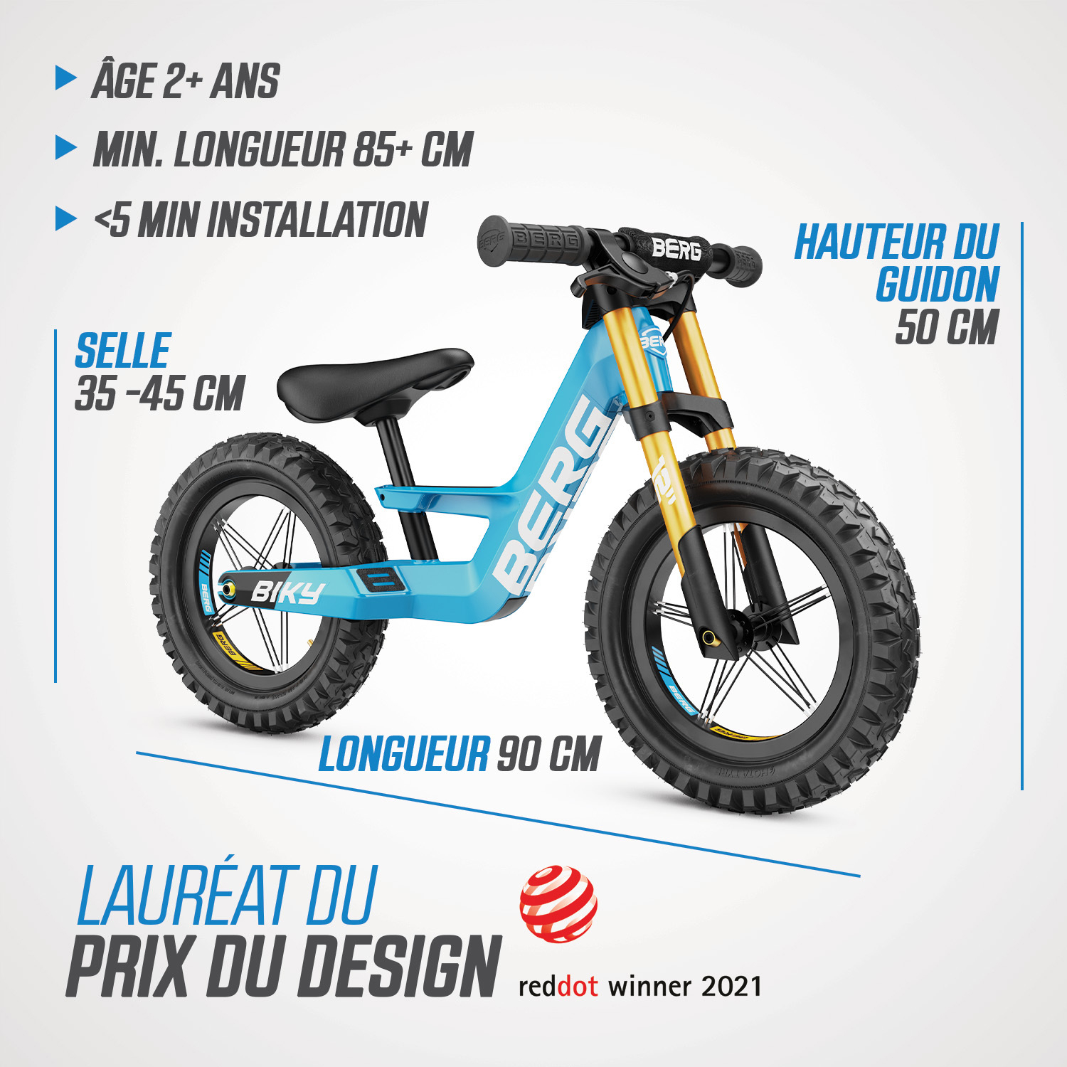 Selle Enfant Sur Cadre De Vélo BERG Biky Cross Draisienne, Avec