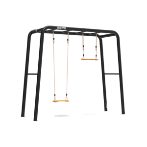 Aire de Jeux medium 3-in-1 avec 2 barres fixes + balançoire en bois et trapèze Playbase, BERG 1