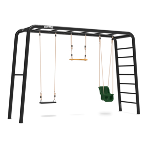 Aire de jeux 3-in-1 large avec barre fixe et échelle + siège bébé, balançoire en caoutchouc et trapèze Playbase, BERG 1