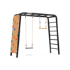 Aire de Jeux medium 3-in-1 avec barre fixe et échelle + balançoire en caoutchouc, trapèze et mur d'escalade Playbase, BERG