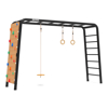 Aire de jeux 3-in-1 large avec barre fixe et échelle + balançoire soucoupe et anneaux de gymnastique et mur d'escalade Playbase, BERG