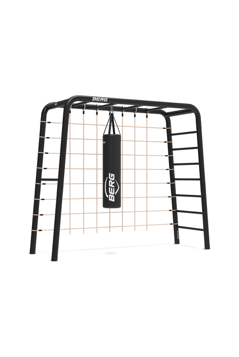 Aire de Jeux medium 3-in-1 avec barre fixe et échelle + filet d'escalade M et sac de boxe Playbase, BERG 1
