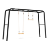 Aire de jeux 3-in-1 large avec 2 barres fixes et échelle + balançoire en bois et trapèze Playbase, BERG