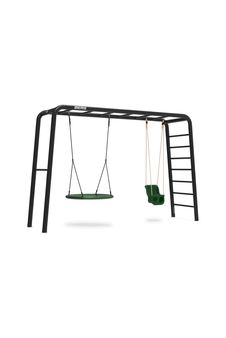 Aire de jeux 3-in-1 large avec barre fixe et échelle + siège bébé et balançoire de nid Playbase, BERG 1