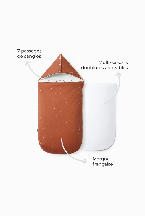 Nid d'ange 0-6 mois 4 saisons terracotta, Les Petites Billes