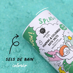 Sels de bain moussants et colorés Vert lagon, Nailmatic 1