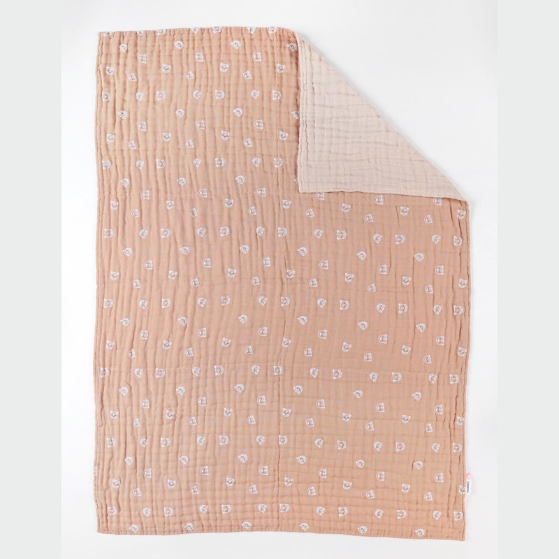 Noukies - Couverture 75x100cm léopard en mousseline cappuccino, Noukie's - Mixte