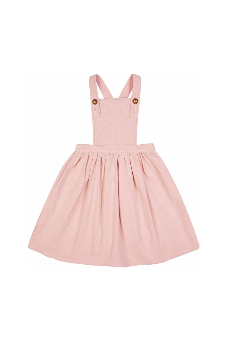 Robe salopette fille  velours rose pastel   Ecolière, La Faute à Voltaire 1