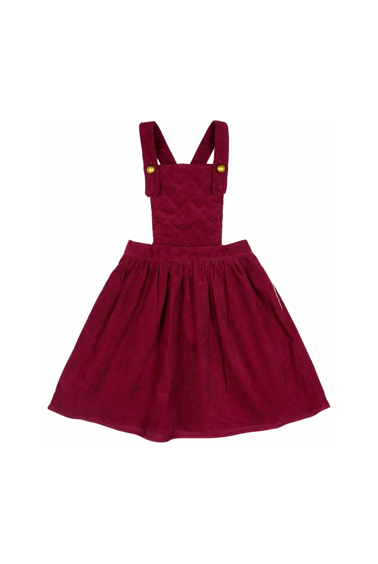 Robe salopette fille  velours bordeaux   Ecolière, La Faute à Voltaire 1