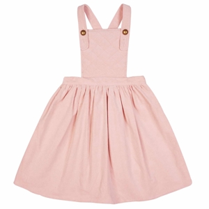 Robe salopette fille  velours rose pastel   Ecolière, La Faute à Voltaire 1