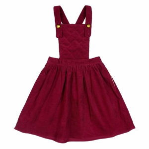 Robe salopette fille  velours bordeaux   Ecolière, La Faute à Voltaire 1