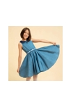 Robe qui tourne   chambray   col claudine   Hepburn, La Faute à Voltaire 2