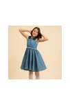 Robe qui tourne   chambray   col claudine   Hepburn, La Faute à Voltaire 3
