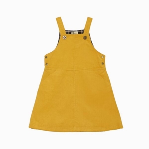 Robe salopette hiver fille  velours jaune moutarde   Lola, La Faute à Voltaire 1