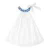 Robe cérémonie fille voile blanc fleurs bleu roi Alizee, La Faute à Voltaire