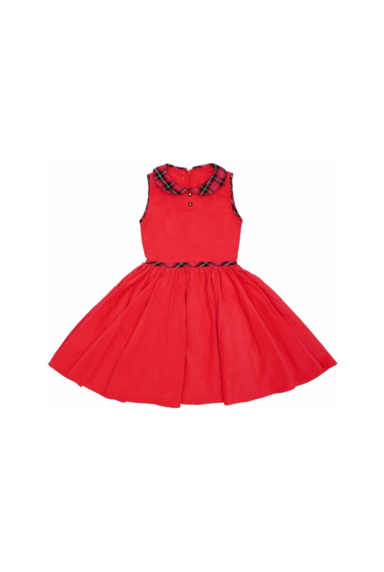 Robe de noël fille  velours  col claudine en tartan   Hepburn, La Faute à Voltaire 1