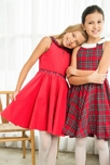 Robe de noël fille  velours  col claudine en tartan   Hepburn, La Faute à Voltaire 3