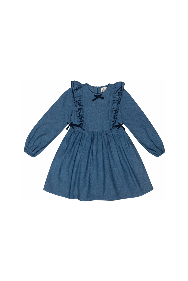 Robe coton chambray  à volants    Appoline, La Faute à Voltaire 1