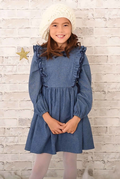 Robe coton chambray à volants Appoline, La Faute à Voltaire