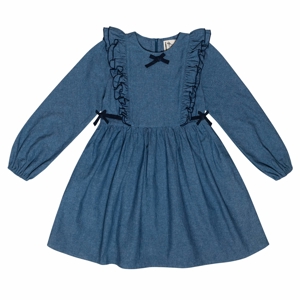 Robe coton chambray  à volants fille   Appoline, La Faute à Voltaire 1