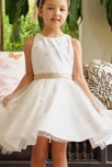 Robe cérémonie fille lin blanc or tulle à paillettes Hepburn, La Faute à Voltaire 2