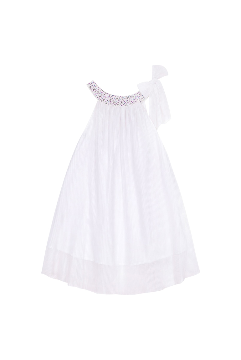 Robe cérémonie fille  voile blanc col liberty violet   Alizee, La Faute à Voltaire 1