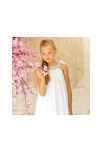 Robe cérémonie fille  voile blanc col liberty violet   Alizee, La Faute à Voltaire 3