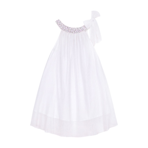 Robe cérémonie fille  voile blanc col liberty violet   Alizee, La Faute à Voltaire 1