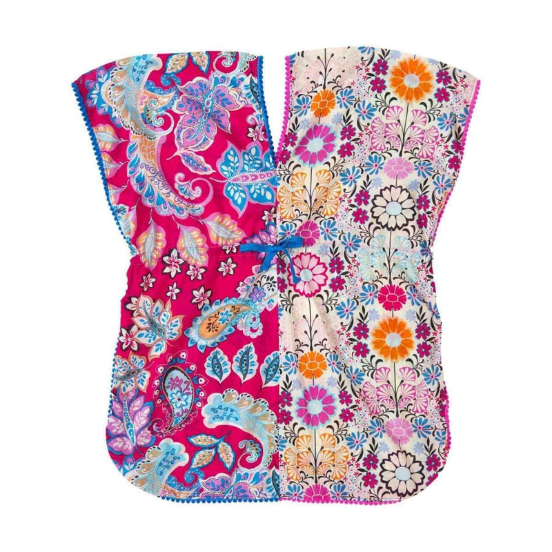 Robe de plage fille imprimé fleurs hawaï rouge Bali, La Faute à Voltaire - 11/12 ans