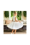 Robe cérémonie fille  tulle blanche lin or   Hepburn, La Faute à Voltaire 3