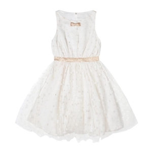 Robe cérémonie fille  tulle blanche lin or   Hepburn, La Faute à Voltaire 1