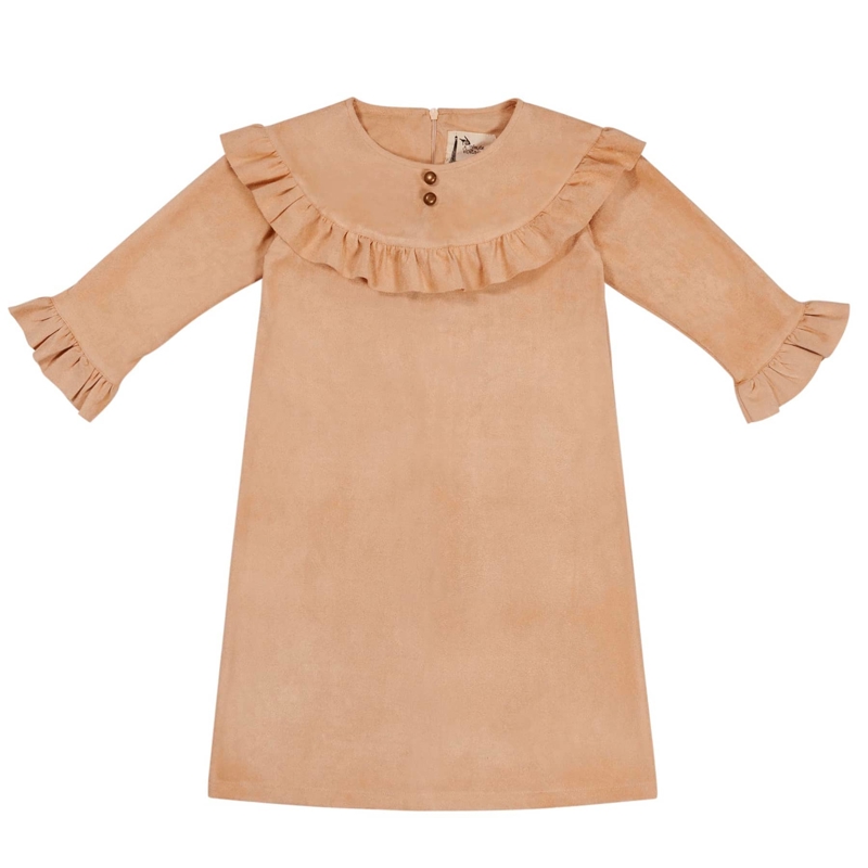 Robe costume indien fille suédine beige Squaw, La Faute à Voltaire - 5/6 ans