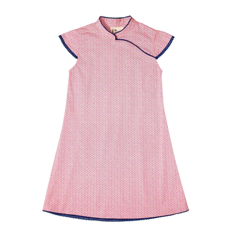 La Faute à Voltaire - Robe chinoise rose fille col mao Annam, La Faute à Voltaire - Fille