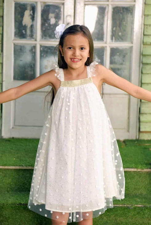 Robe cérémonie bohème fille tulle beige Alizee, La Faute à Voltaire