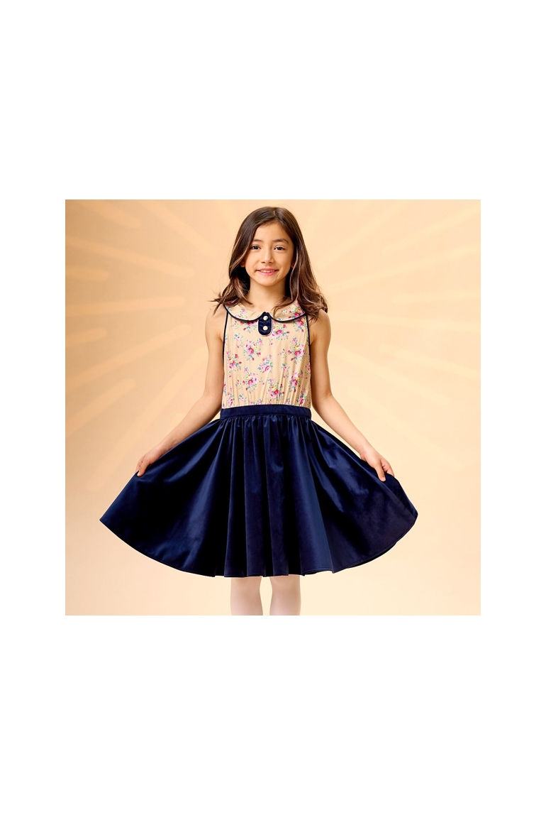 Robe qui tourne   velours   fleuri    Hepburn, La Faute à Voltaire 1