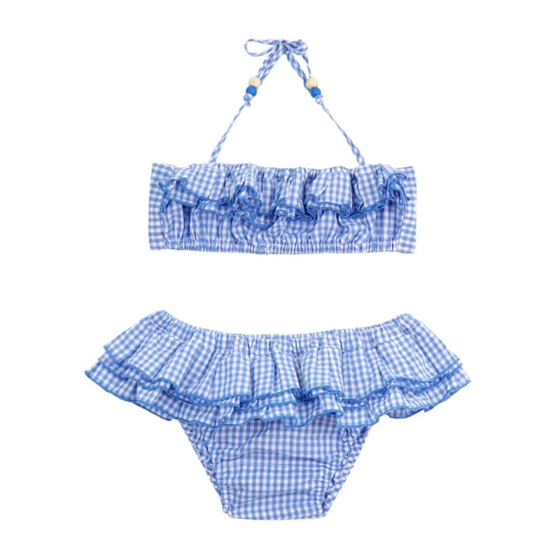 Maillot de bain 2 pièces fille carrx vichy Swan, La Faute à Voltaire - 5/6 ans