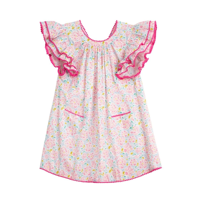 La Faute à Voltaire - Robe cérémonie fleurie rose été fille manches papillons Butterfly, La Faute à Voltaire - Fille