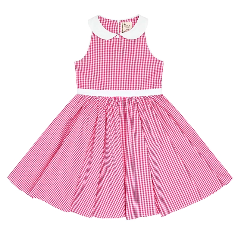 La Faute à Voltaire - Robe qui tourne fille carrx vichy rose col claudine Hepburn, La Faute à Voltaire - Fille