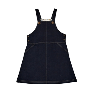 Robe salopette fille  jeans denim bleu foncé   Lola, La Faute à Voltaire 1