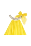 Robe cérémonie fille voile jaune col fleuri liberty lilas Alizee, La Faute à Voltaire 3