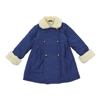 Manteau laine tweed bleu marine fille fausse fourrure Anoushka, La Faute à Voltaire