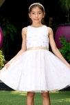 Robe cérémonie fillette blanche or tulle à paillettes Hepburn, La Faute à Voltaire 2