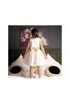Robe cérémonie fillette blanche or tulle à paillettes Hepburn, La Faute à Voltaire 3