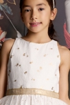 Robe cérémonie fillette blanche or tulle à paillettes Hepburn, La Faute à Voltaire 4