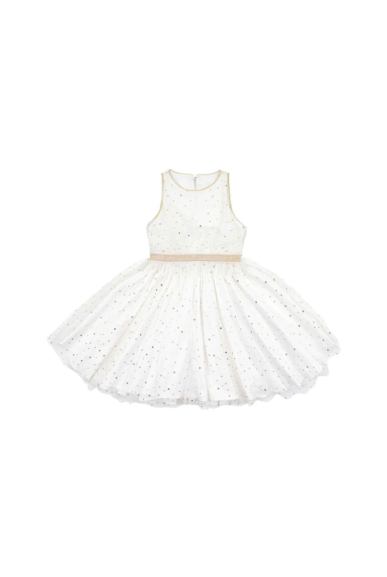 Robe de soirée tulle blanche fille  paillettes dées   Hepburn, La Faute à Voltaire 1