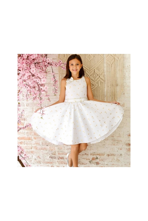 Robe cérémonie fille lin blanc Hepburn, La Faute à Voltaire