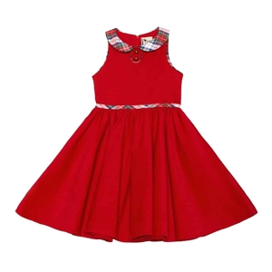 Robe de noël fille velours rouge carreaux tartan Hepburn, La Faute à Voltaire 1