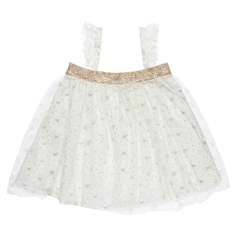 Blouse cérémonie fille tulle beige paillettes dées Angel, La Faute à Voltaire - 13/14 ans
