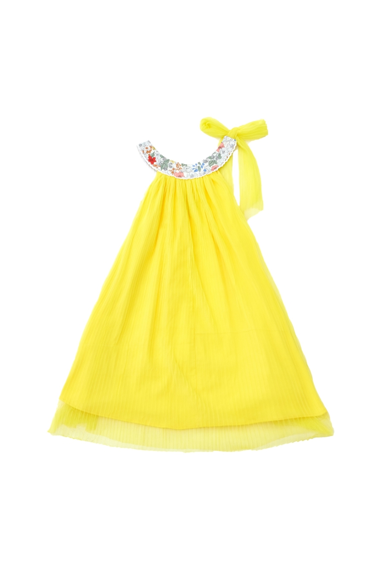 Robe cérémonie jaune fille col fleuri Alizee, La Faute à Voltaire 1