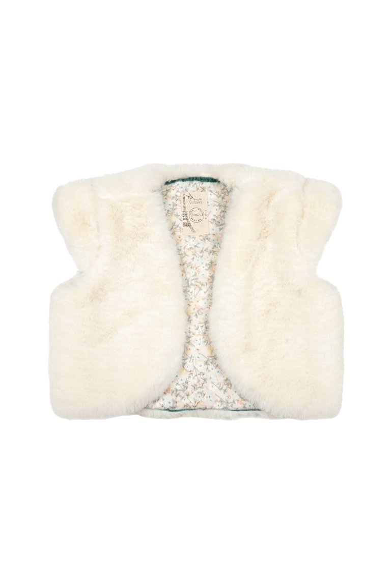 Veste boléro cérémonie fille  fausse fourrure beige   Peluche, La Faute à Voltaire 1